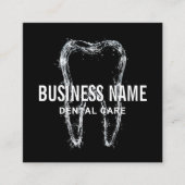 Zahnarzt Clean Tooth Black Zahnarztklinik Quadratische Visitenkarte (Vorderseite)