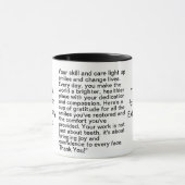 Zahnarzt Danke-Nachricht Tasse (Zentrum)