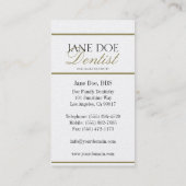 Zahnarzt DDS Visitenkarte (Rückseite)