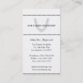 Zahnarzt DDS zahnmedizinisches Visitenkarte (Rückseite)