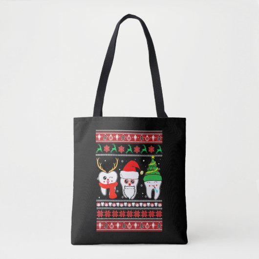 Zahnarzt Dentalhygiene Dentist Ugly Weihnachtssüße Tasche (Vorderseite)