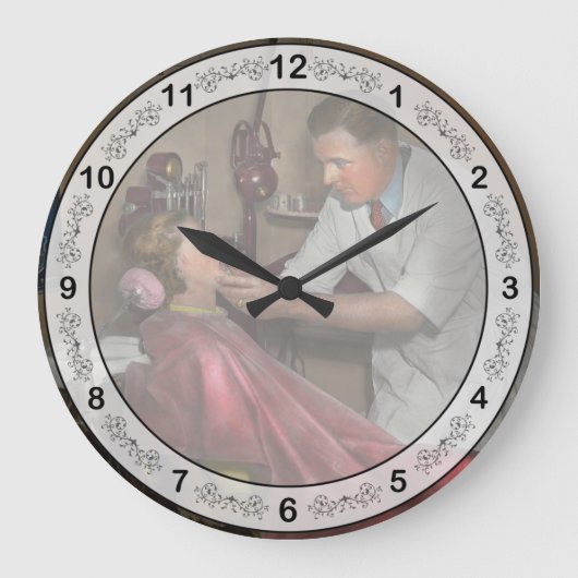 Zahnarzt - Eindruck machen Große Wanduhr (Vorderseite)