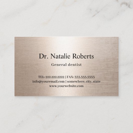 Zahnarzt Elegant Gold & Navy Blue Dental Office Visitenkarte (Rückseite)