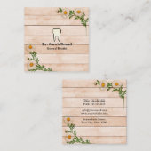 Zahnarzt Eleganter Blumenzelt Zahnpflege Quadratische Visitenkarte (Vorne/Hinten)