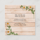 Zahnarzt Eleganter Blumenzelt Zahnpflege Quadratische Visitenkarte (Rückseite)