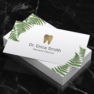 Zahnarzt für botanische Fern-Gold-Zahnarztzahnärzt Visitenkarte