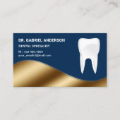 Zahnarzt für Gold und Navy Blue Tooth Visitenkarte (Vorderseite)