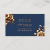 Zahnarzt für moderne Navy & Gold Floral Dental Off Visitenkarte (Rückseite)