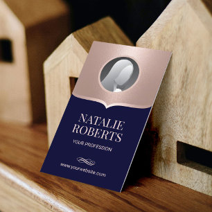 Zahnarzt für Navy & Rose Gold Foto Zahnarztbüro Visitenkarte