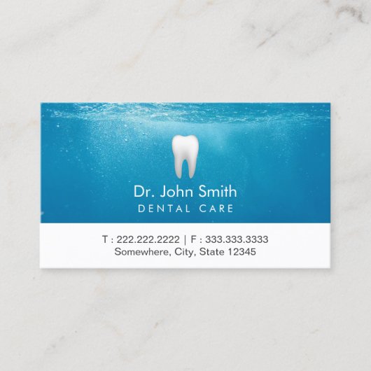 Zahnarzt für sauberen Zahnarzt Blaues Wasser Zahna Terminkarte (Vorderseite)