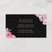 Zahnarzt für Vintages Blumengold Zahnarzt Visitenkarte (Rückseite)