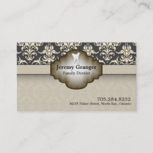 Zahnarzt-Geschäfts-Karte - Zahn Vintages beige Visitenkarte