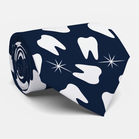 Zahnarzt-glänzendes Zahn-Zahnpflege-Marine-Blau Krawatte (Gerollt)