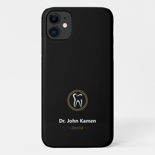 Zahnarzt| Gold Black Case-Mate iPhone Hülle (Rückseite)