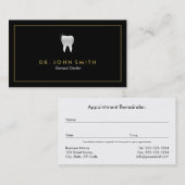 Zahnarzt, Golden Frame Black Tooth Dental Terminkarte (Vorne/Hinten)