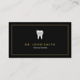 Zahnarzt, Golden Frame Black Tooth Dental Terminkarte