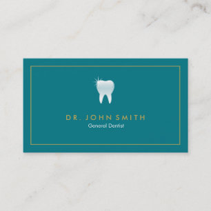 Zahnarzt, Golden Frame Türkis Tooth Dental Terminkarte