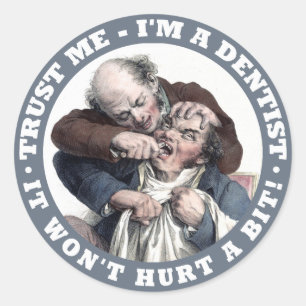 ZAHNARZT Humor-Sticker Runder Aufkleber