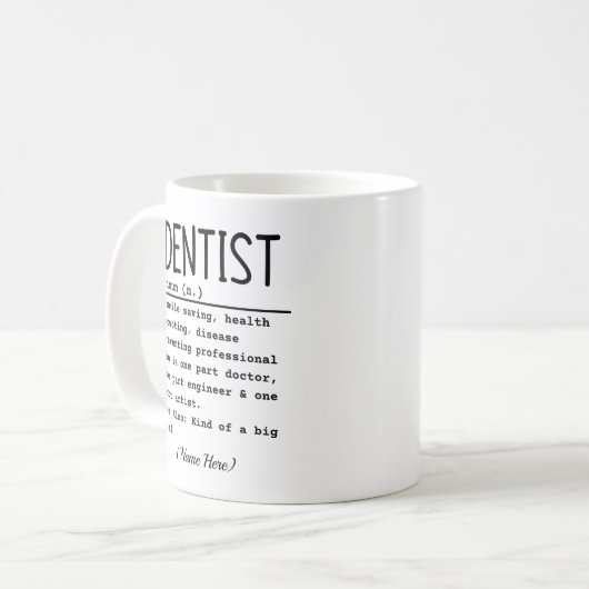 Zahnarzt Kaffeetasse (Vorderseite Links)