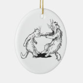 Zahnarzt-Katze, die Zahn zieht Keramikornament (Rechts)