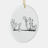 Zahnarzt-Katze extrahiert falschen Zahn Keramik Ornament (Rechts)