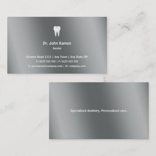 Zahnarzt | Klassischer Graphic Metallic Visitenkarte (Vorne/Hinten)