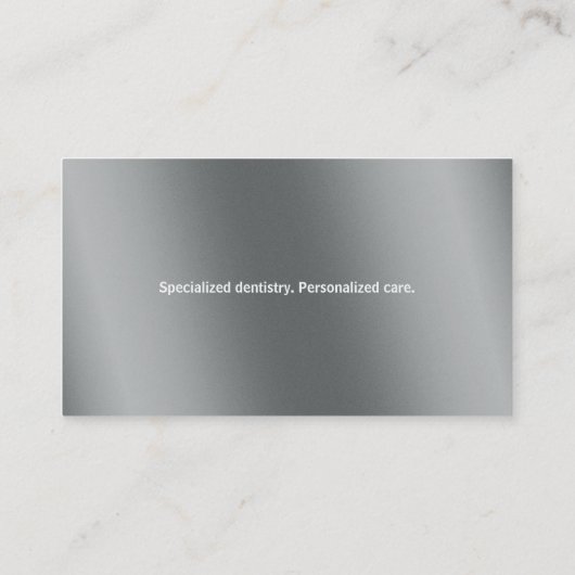 Zahnarzt | Klassischer Graphic Metallic Visitenkarte (Rückseite)