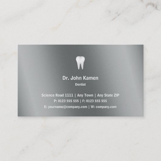 Zahnarzt | Klassischer Graphic Metallic Visitenkarte (Vorderseite)
