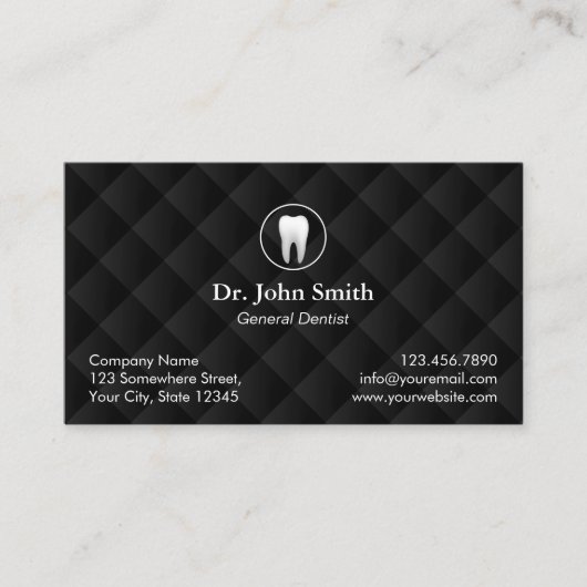 Zahnarzt Klassischer schwarzer Zahnarzt Terminkarte (Vorderseite)