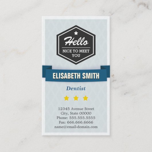 Zahnarzt - kreatives Retro Stilvoll Visitenkarte (Vorderseite)