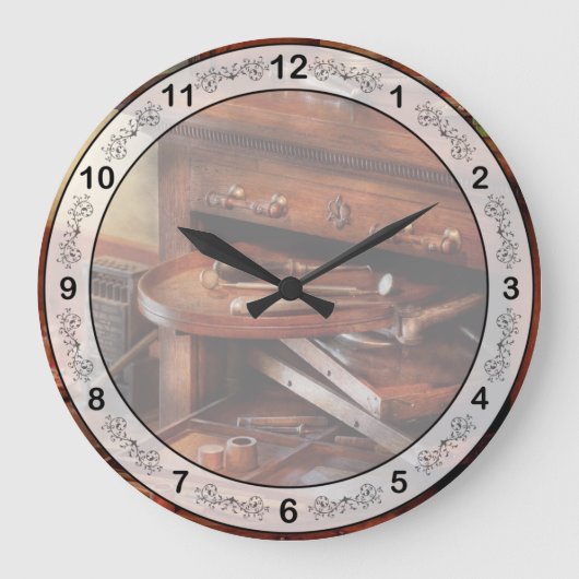 Zahnarzt - Labrador - Zahnlabor Große Wanduhr (Vorderseite)
