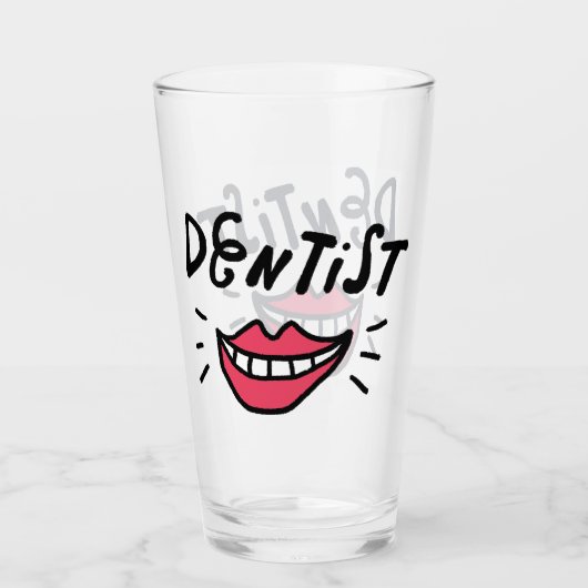 Zahnarzt-Lächeln Glas (Vorderseite)