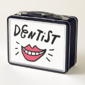 Zahnarzt-Lächeln Metall Brotdose (Rückseite)