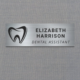 Zahnarzt-Logo-Zahnarztsilber Namensschild