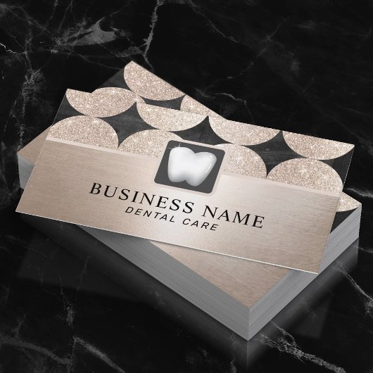 Zahnarzt Luxus Geometric Gold Circles Zahnarzt Visitenkarte