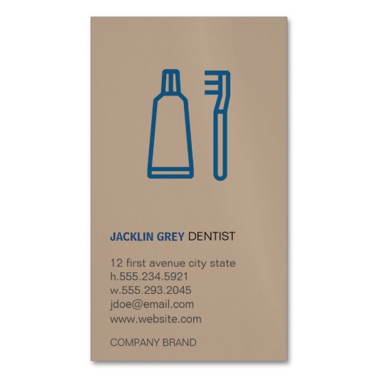 Zahnarzt Magnetische Visitenkarte (Vorderseite Vertikal)