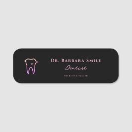 Zahnarzt Minimal Black Pink Zahn Zahnarzt Namensschild
