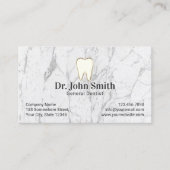 Zahnarzt mit weißem Marmor Zahnpflege Termin (Vorderseite)