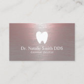 Zahnarzt Moderne Brushed Rose Gold Zahnarztbüro Visitenkarte (Vorderseite)