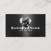 Zahnarzt Moderne Diamantzahn Black Metal Dental Terminkarte (Vorderseite)