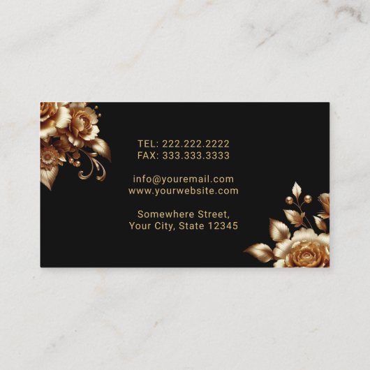 Zahnarzt Moderne goldene blorschwarze Zahnmedizin Visitenkarte (Rückseite)