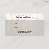Zahnarzt Moderne Marmor & Linen Zahnarztpraxis Terminkarte (Rückseite)