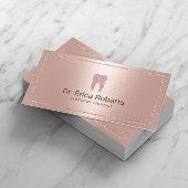Zahnarzt Moderne Rose Gold Metallic Zahnbüro Visitenkarte