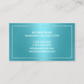 Zahnarzt Moderne Türkis Metallic Zahnarztbüro Visitenkarte (Rückseite)