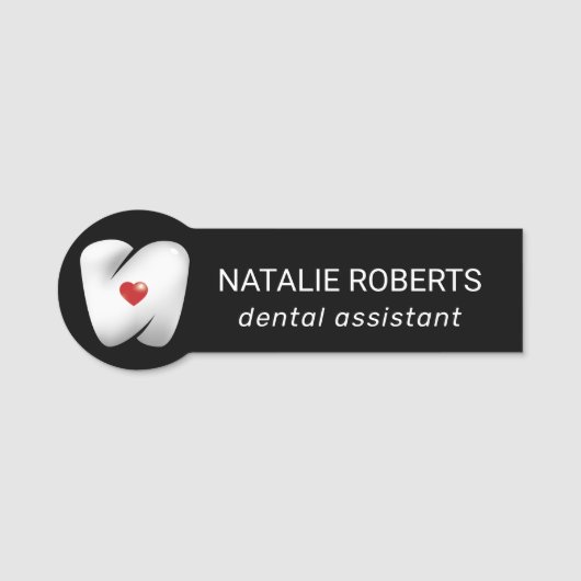 Zahnarzt Moderne Zahnarzt- und Herz-Logo-Zahnbüro Namensschild (Vorderseite)