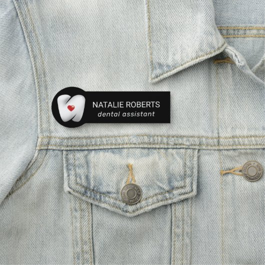 Zahnarzt Moderne Zahnarzt- und Herz-Logo-Zahnbüro Namensschild (Beispiel)