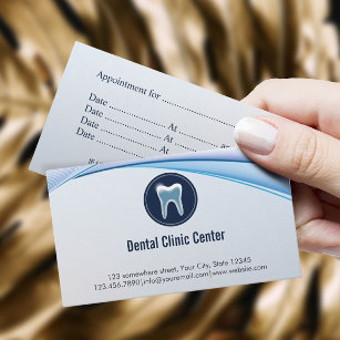 Zahnarzt Moderner Blauer Zahnarzt Terminkarte