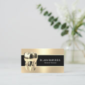 Zahnarzt moderner Gold-3D-Zahnarzttechnik Visitenkarte (Stehend Vorderseite)