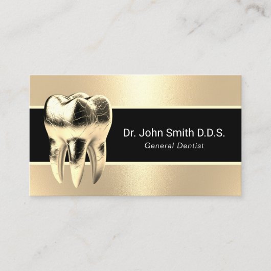 Zahnarzt moderner Gold-3D-Zahnarzttechnik Visitenkarte (Vorderseite)