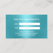 Zahnarzt Moderner Türkiszahn Metallic-Zahnarzt Terminkarte (Rückseite)